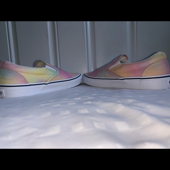 Vans Slip-On Sneakers in Pastel Rainbow Tie-Dye - Picture 4 of 6